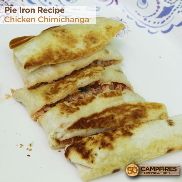 Pie Iron Recipe - Chicken Chimichangas - Outdoors with Bear Grylls