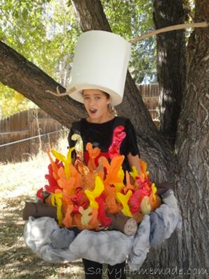 Campfire Halloween Costume With s'more Hat