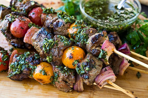 Click here to see The Cozy Apron's recipe for Grilled Steak Kebabs</a