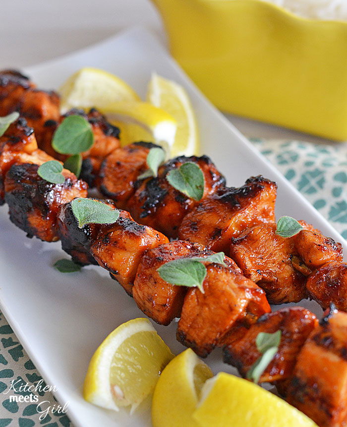 Click here to see Kitchen Meets Girl's recipe for Sriracha-Glazed Chicken Kebabs</a