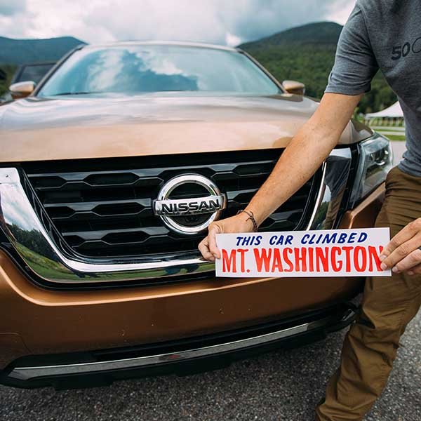 Team 50 Campfires and the Nissan Pathfinder earned that iconic bumpersticker - "This car climbed Mt. Washington."