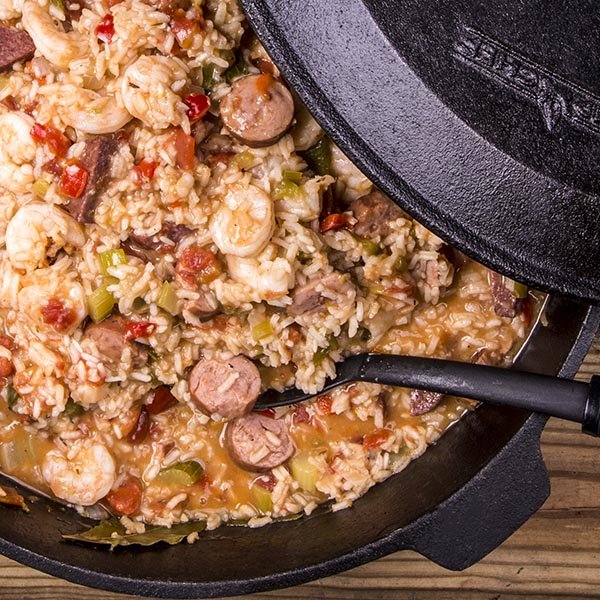Easy Dutch Oven Jambalaya is fast and delcious.