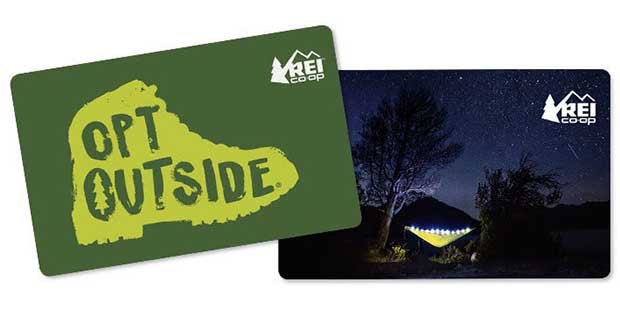REI Gift Cards in $25 increments