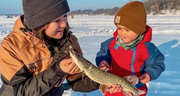 ice fishing with kids