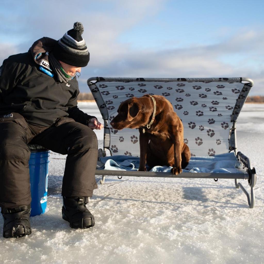 Ice fishing with your dog