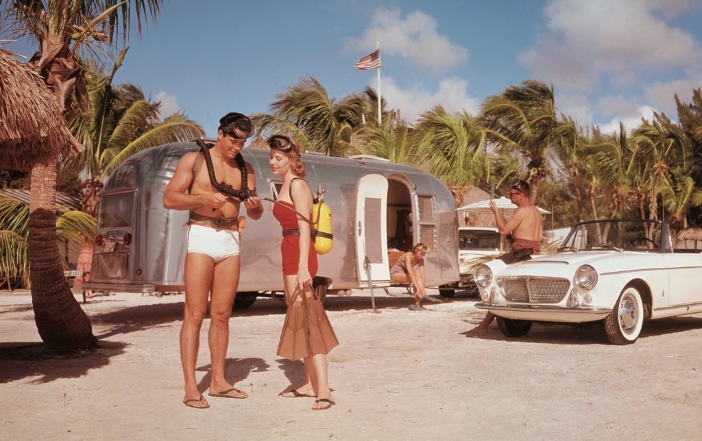 A quick trip to Florida was always easy for those that didn’t have much time to travel. Airstreams allowed you to park your trailer right on the beach, being constantly surrounded by sand, palm trees, and warm breeze. 