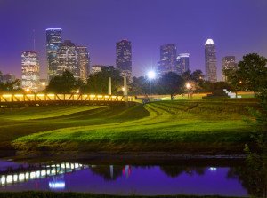 Houston Texas Sunset Skyline
