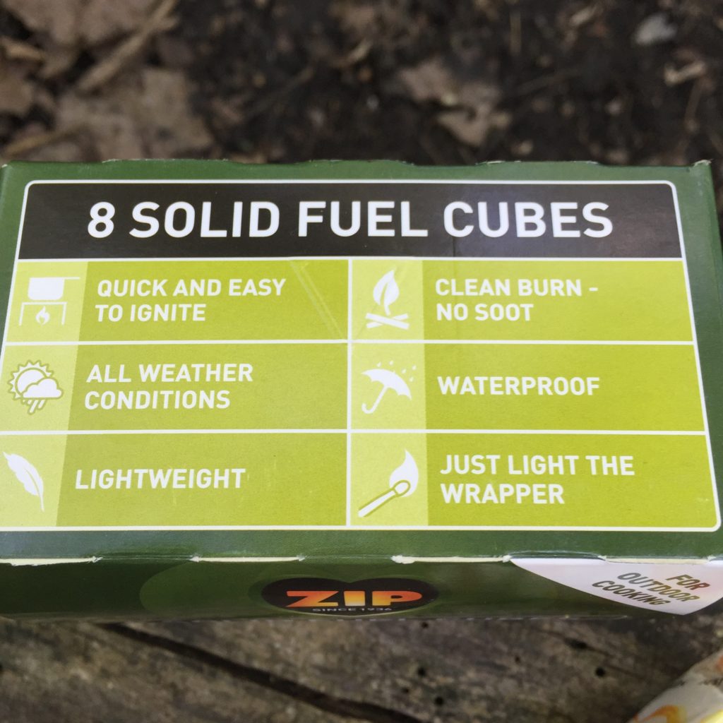 zip 8 solid fuel cubes