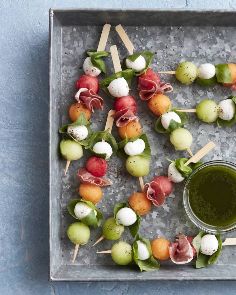 Click here to see Gaby's recipe for Melon Caprese Skewers</a