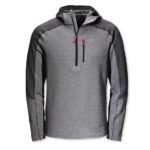 product shot of L.L. Bean Mountain Hoodie in gray and black against white background