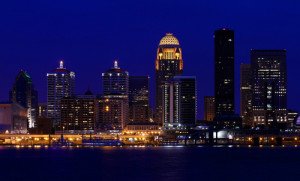 Louisville Kentucky night skyline