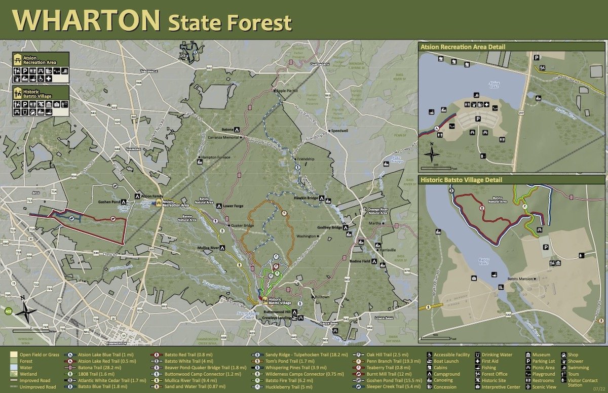 Wharton State Forest Map