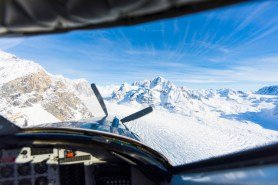 Bushplane pilot cockpit view