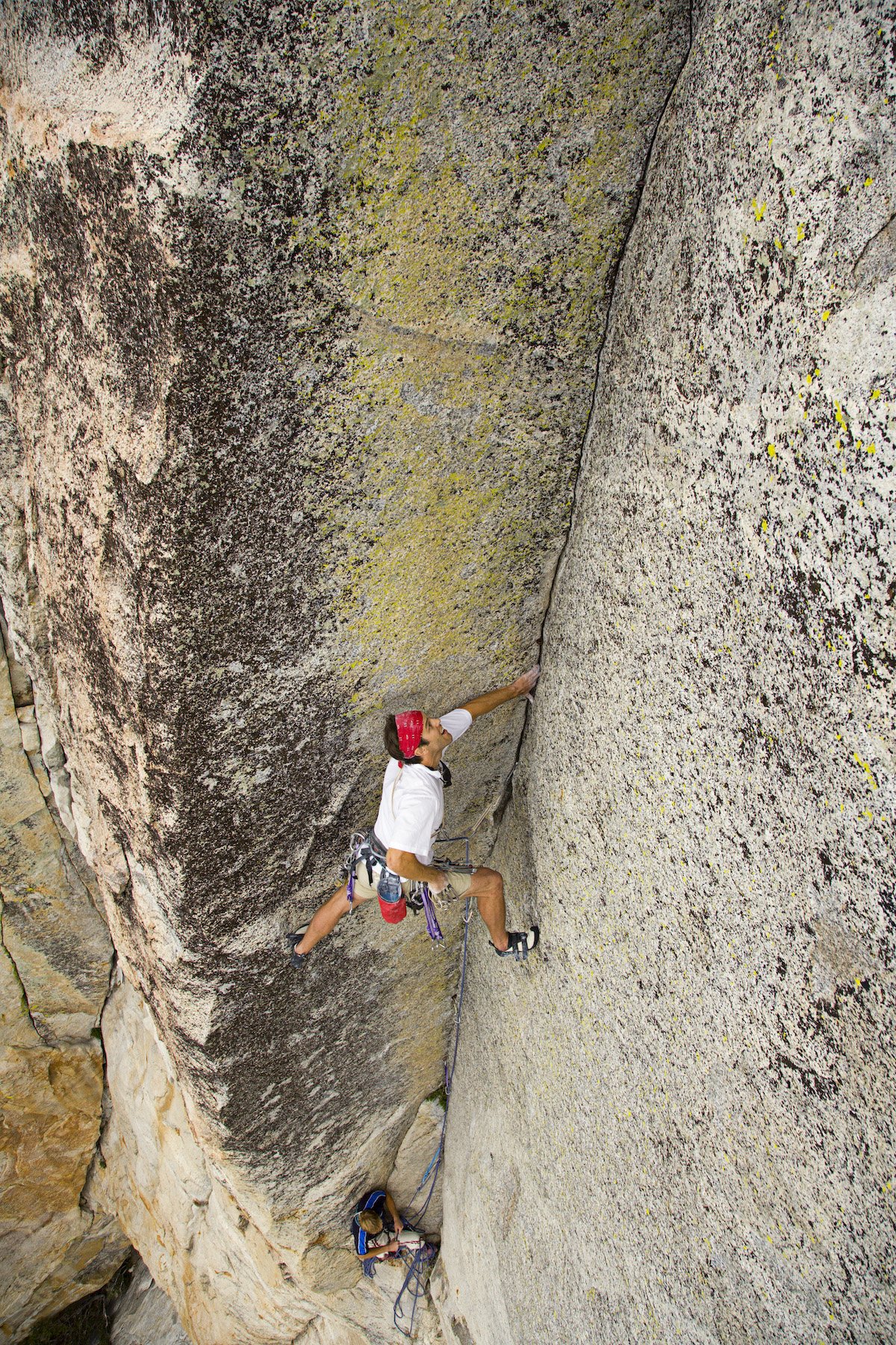 Man rock climbing, Tahquitz Rock, California
