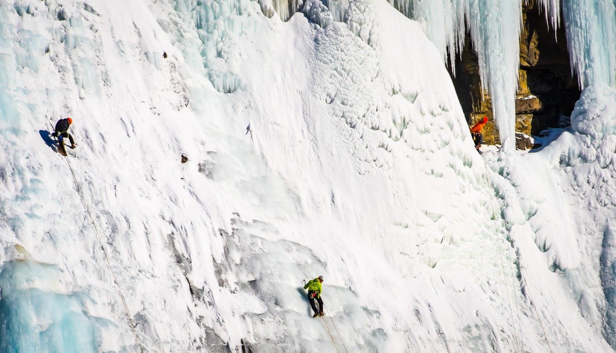 Ice climbing in Alberta