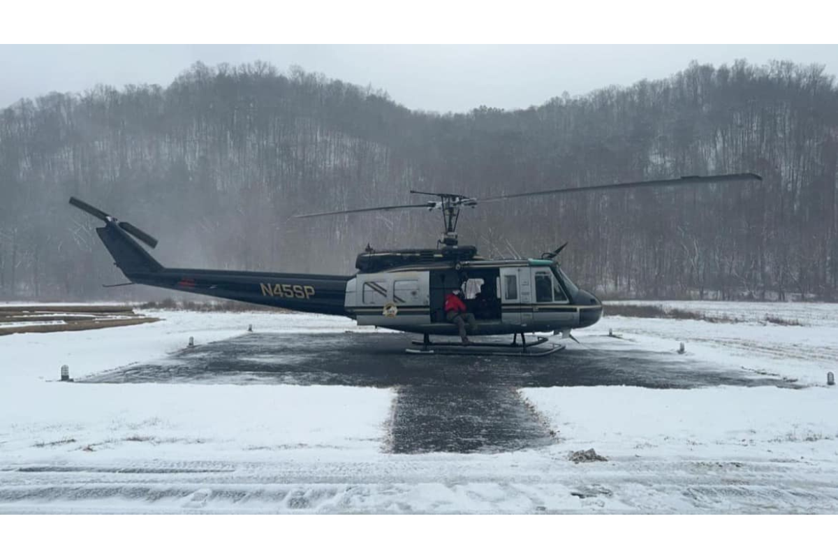 A helicopter was used for the rescue in the Red River Gorge