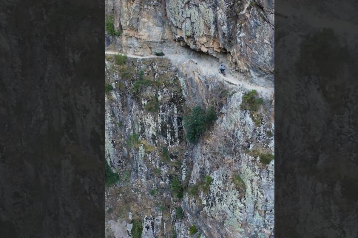 Mountain biker cliff